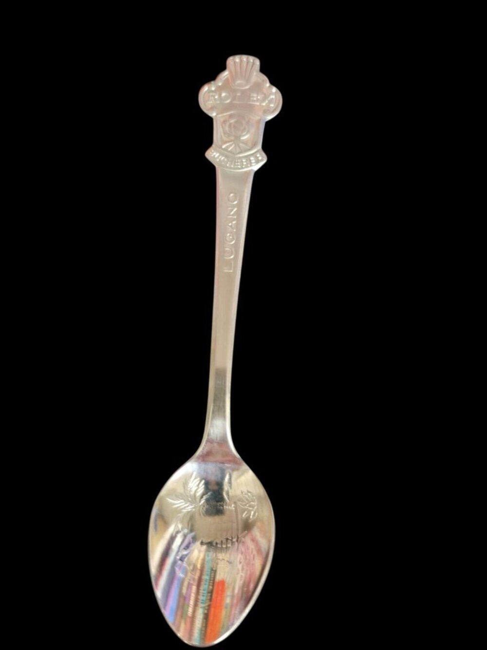 Rolex Bucherer Lugano Collectible Silver Souvenir Spoon Engraved Design Switzerl - Picture 1 of 11